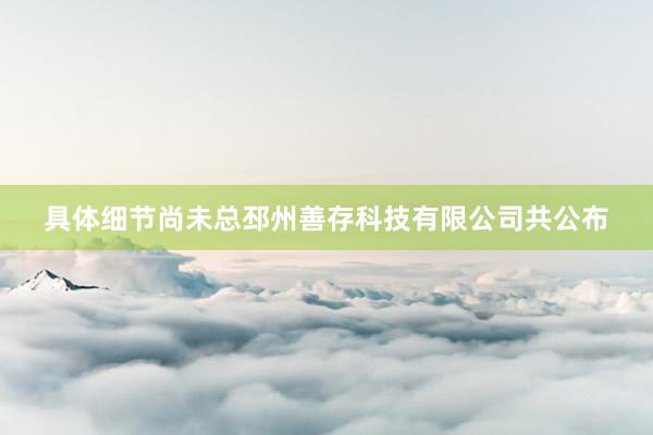 具体细节尚未总邳州善存科技有限公司共公布